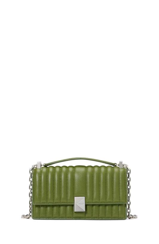 KI763-Deco Quilted Mini Flap Chain Crossbody-Jungle Vine