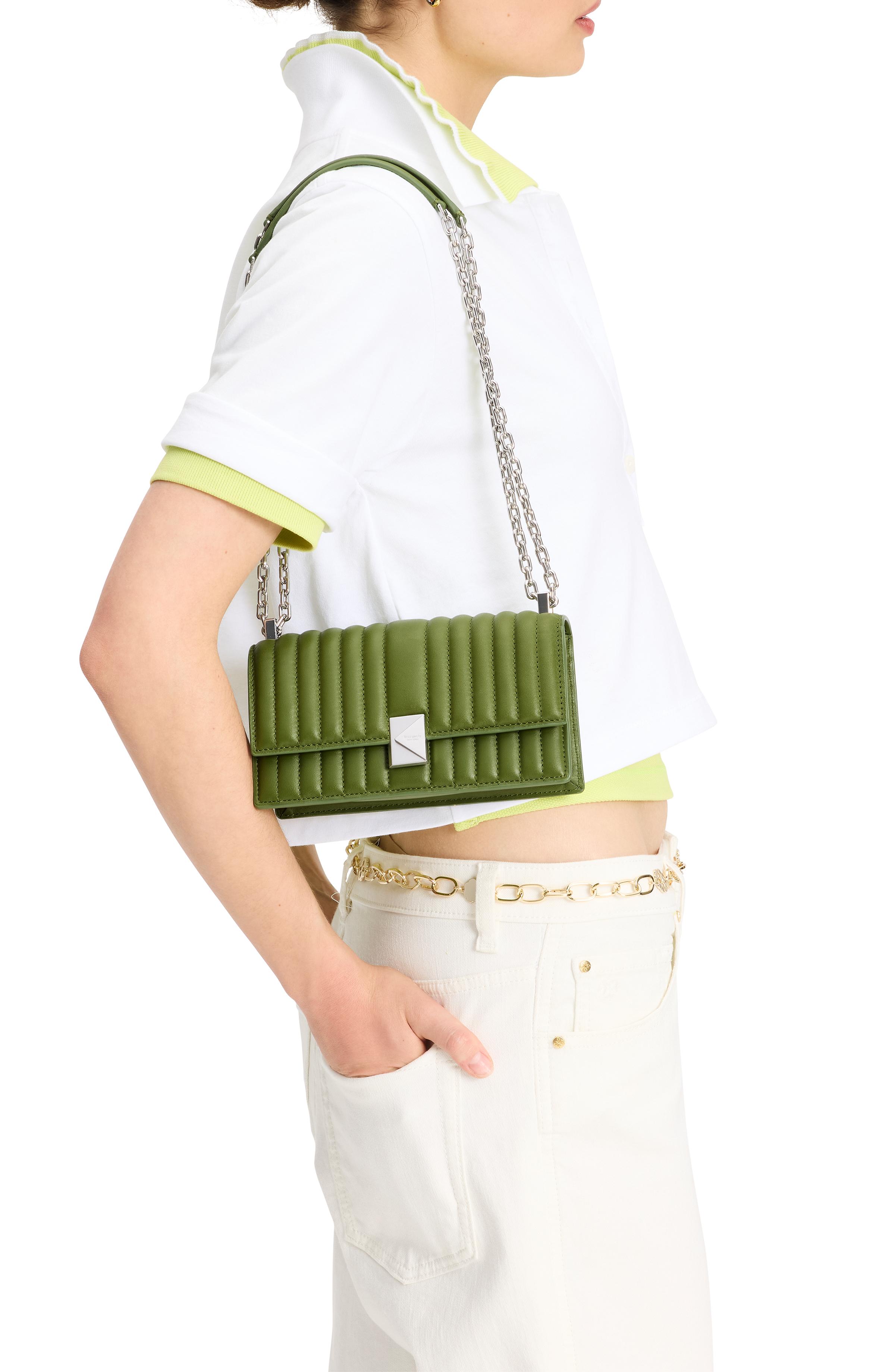 KI763-Deco Quilted Mini Flap Chain Crossbody-Jungle Vine