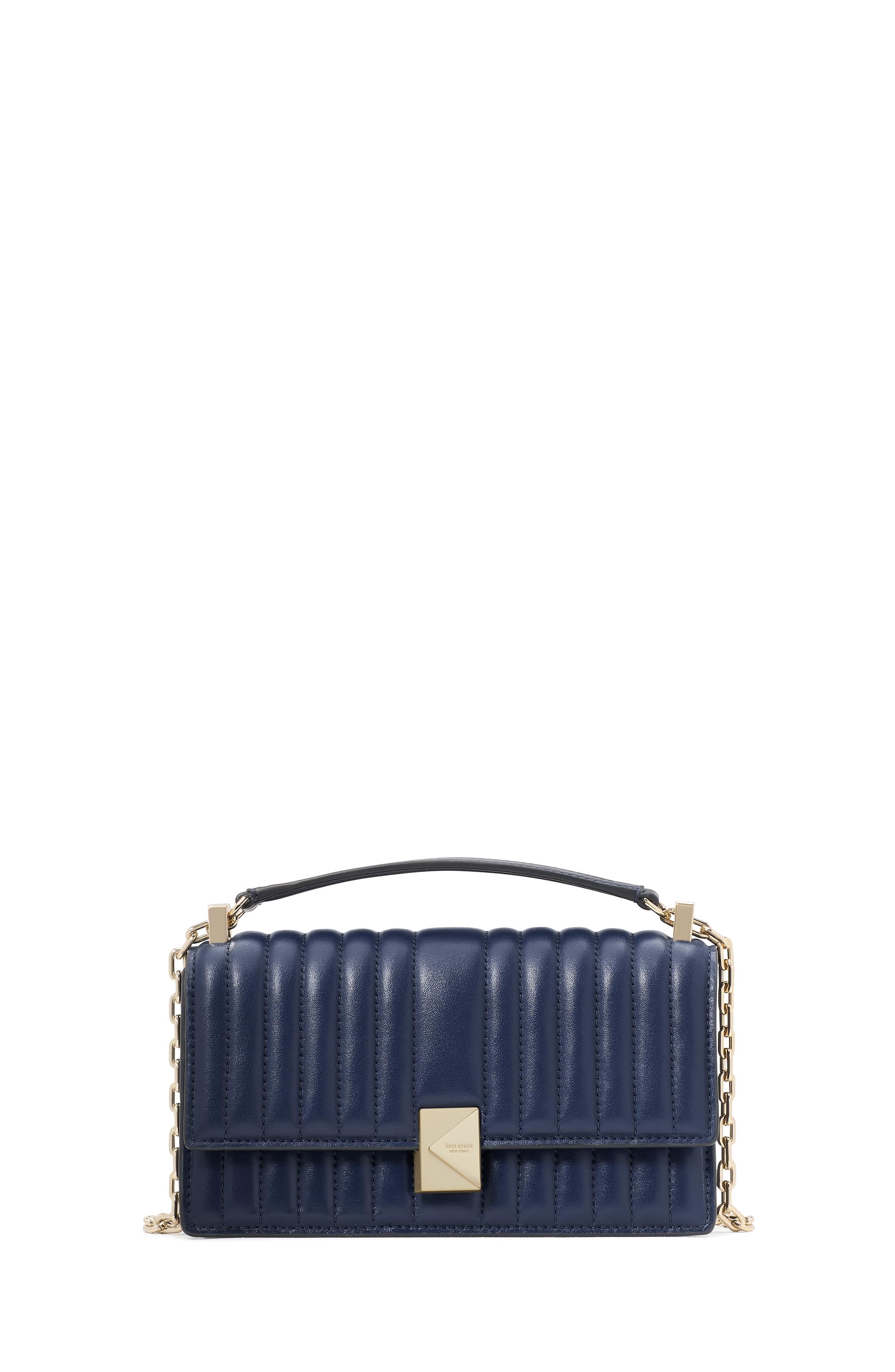 KI763-Deco Quilted Mini Flap Chain Crossbody-Parisian Navy