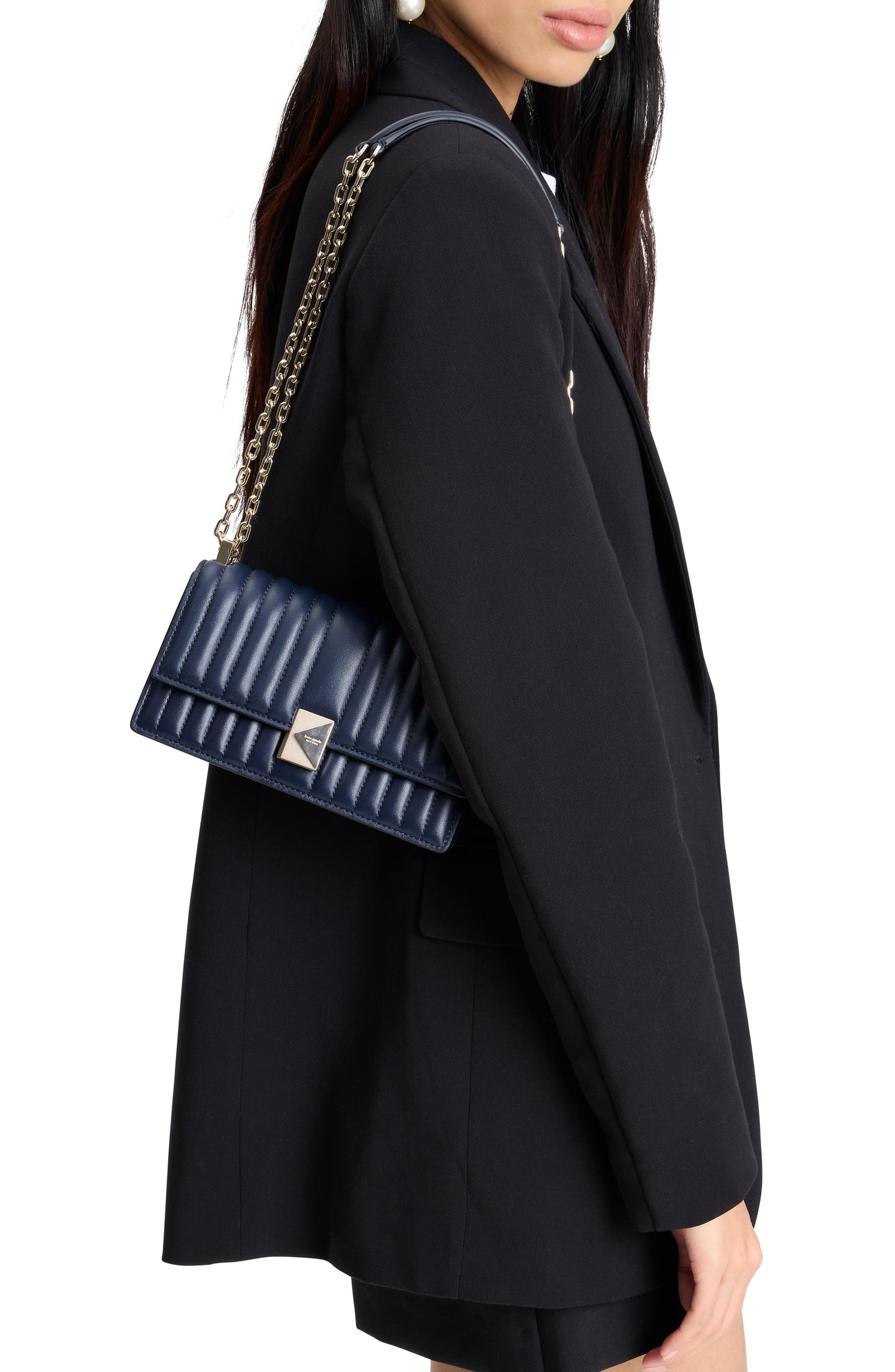 Deco Quilted Leather Mini Flap Chain Crossbody