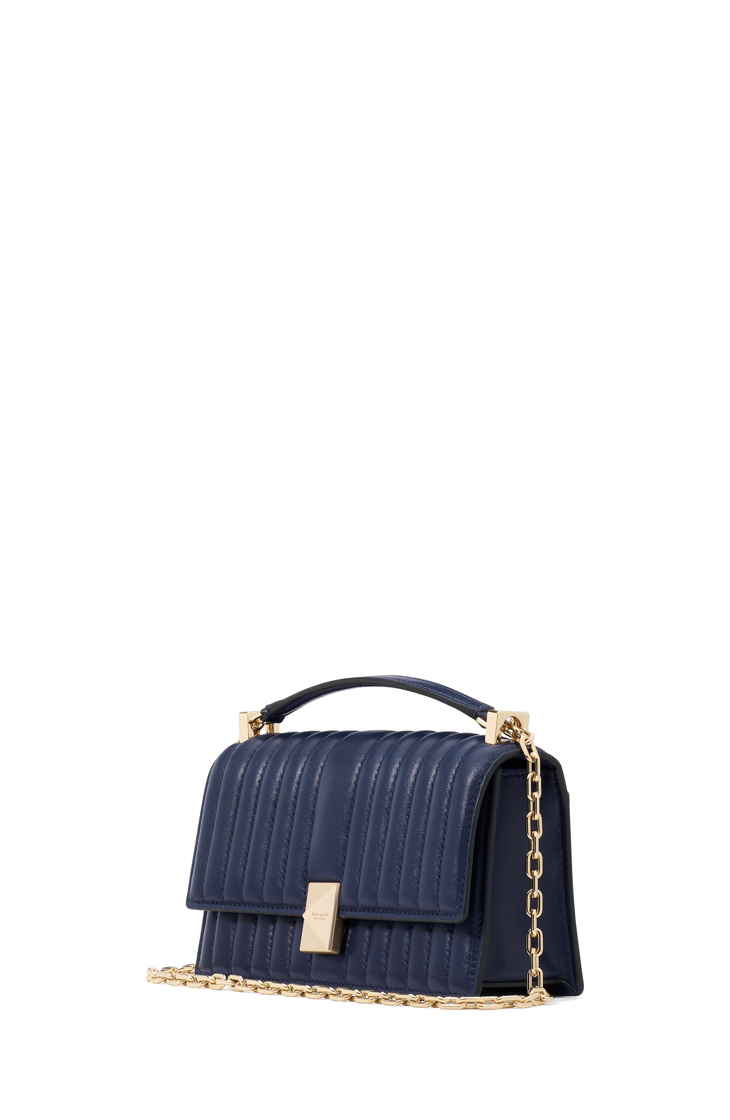 KI763-Deco Quilted Mini Flap Chain Crossbody-Parisian Navy