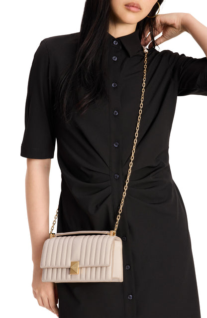 Deco Quilted Leather Mini Flap Chain Crossbody