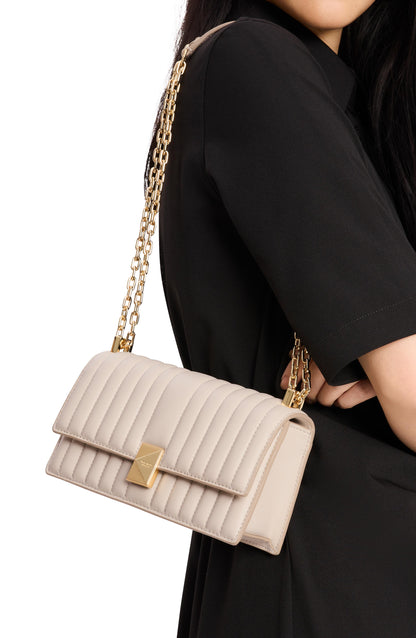 Deco Quilted Leather Mini Flap Chain Crossbody