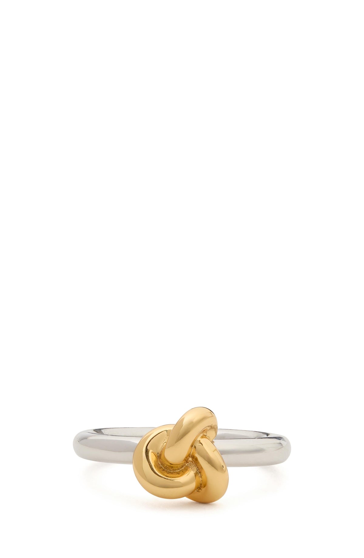 KJ240-Double Knot Ring-Silver Gold