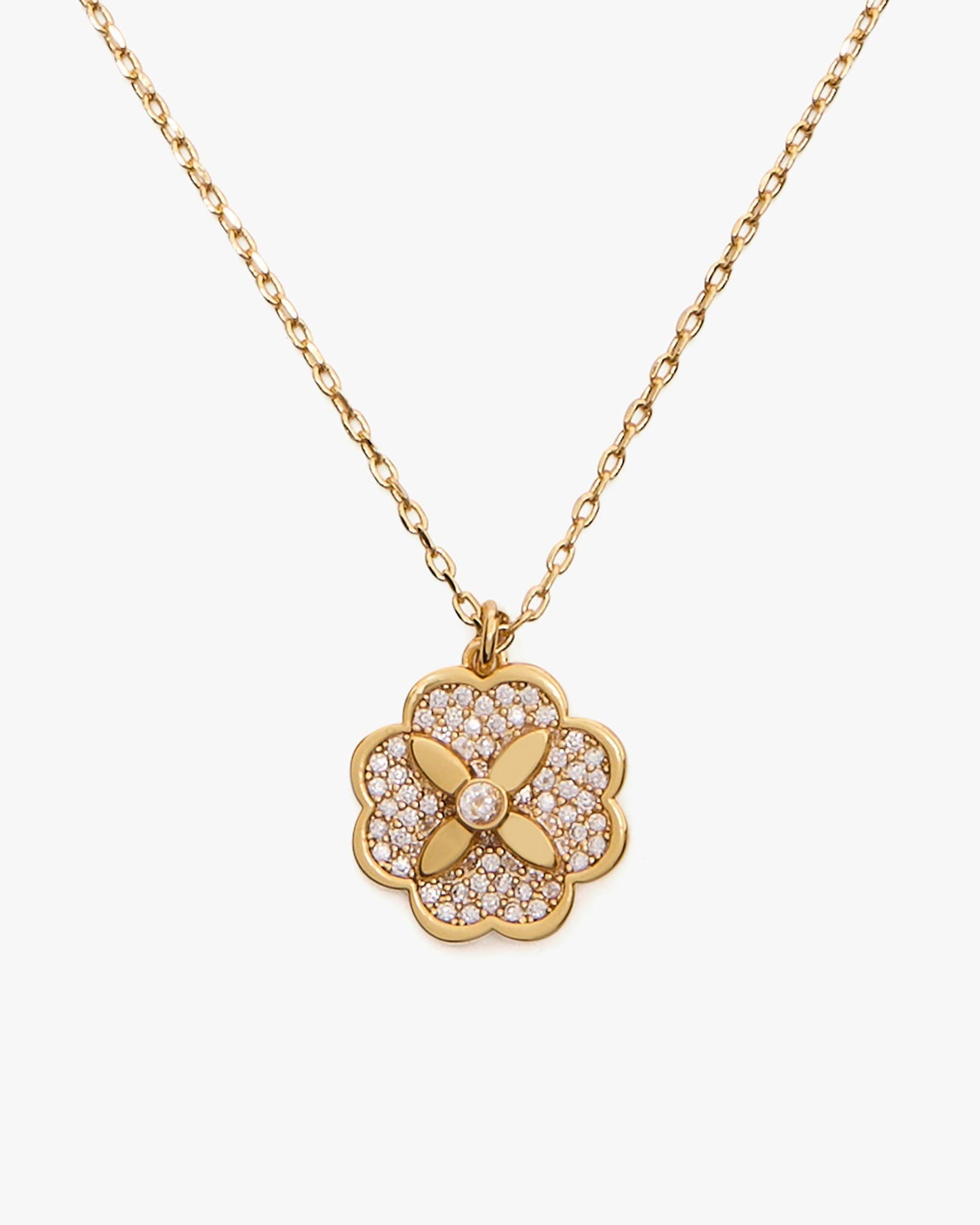 KJ326-Heritage Bloom Mini Pendant-Clear/Gold