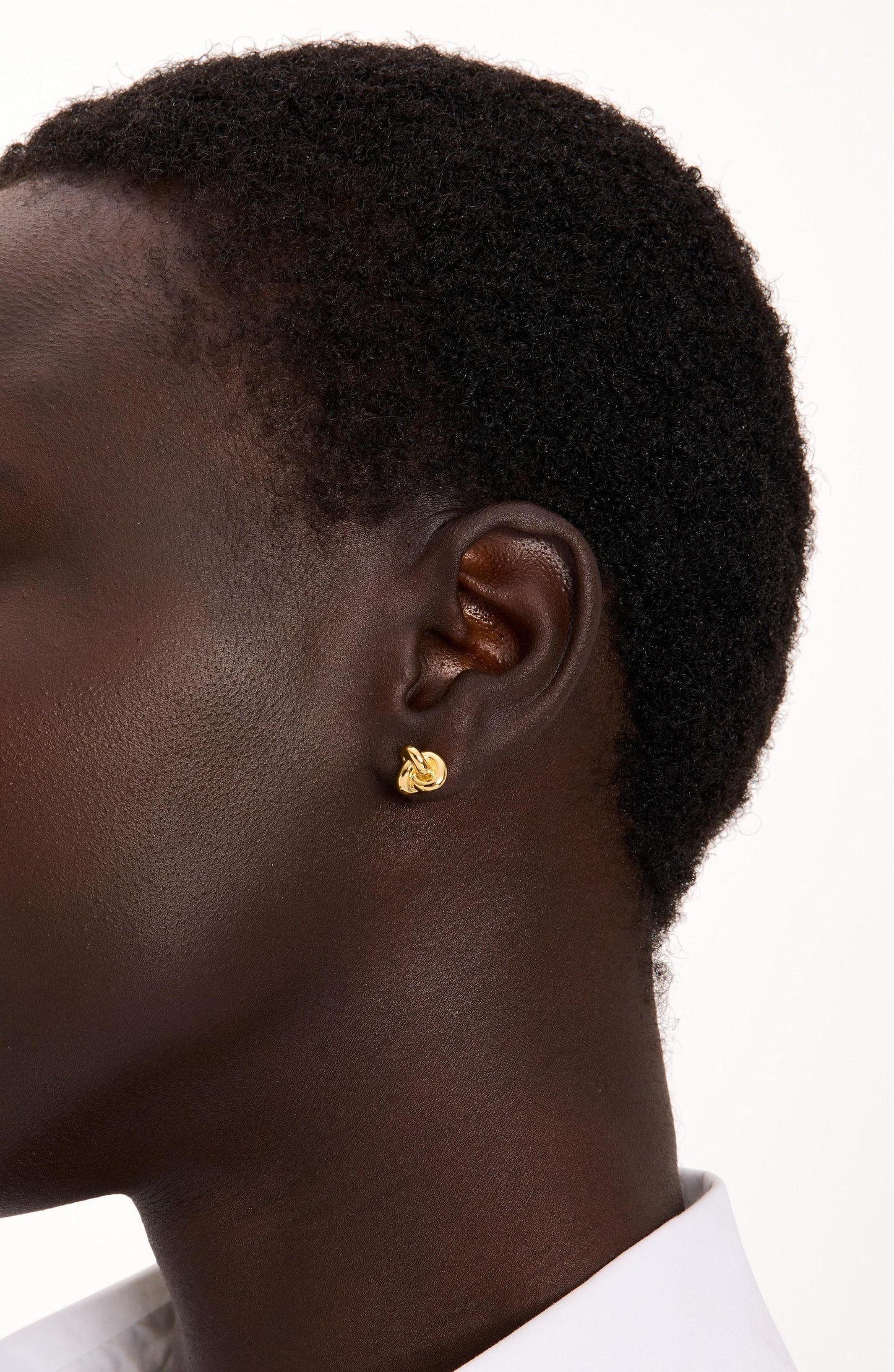 KJ341-Double Knot Studs-Gold