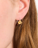 KJ342-Double Knot Huggies-Silver Gold