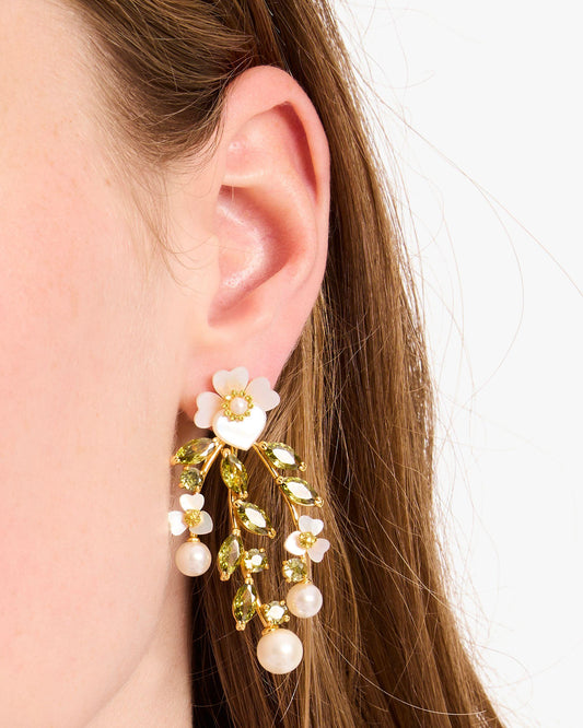 Precious Pansy Chandelier Earrings