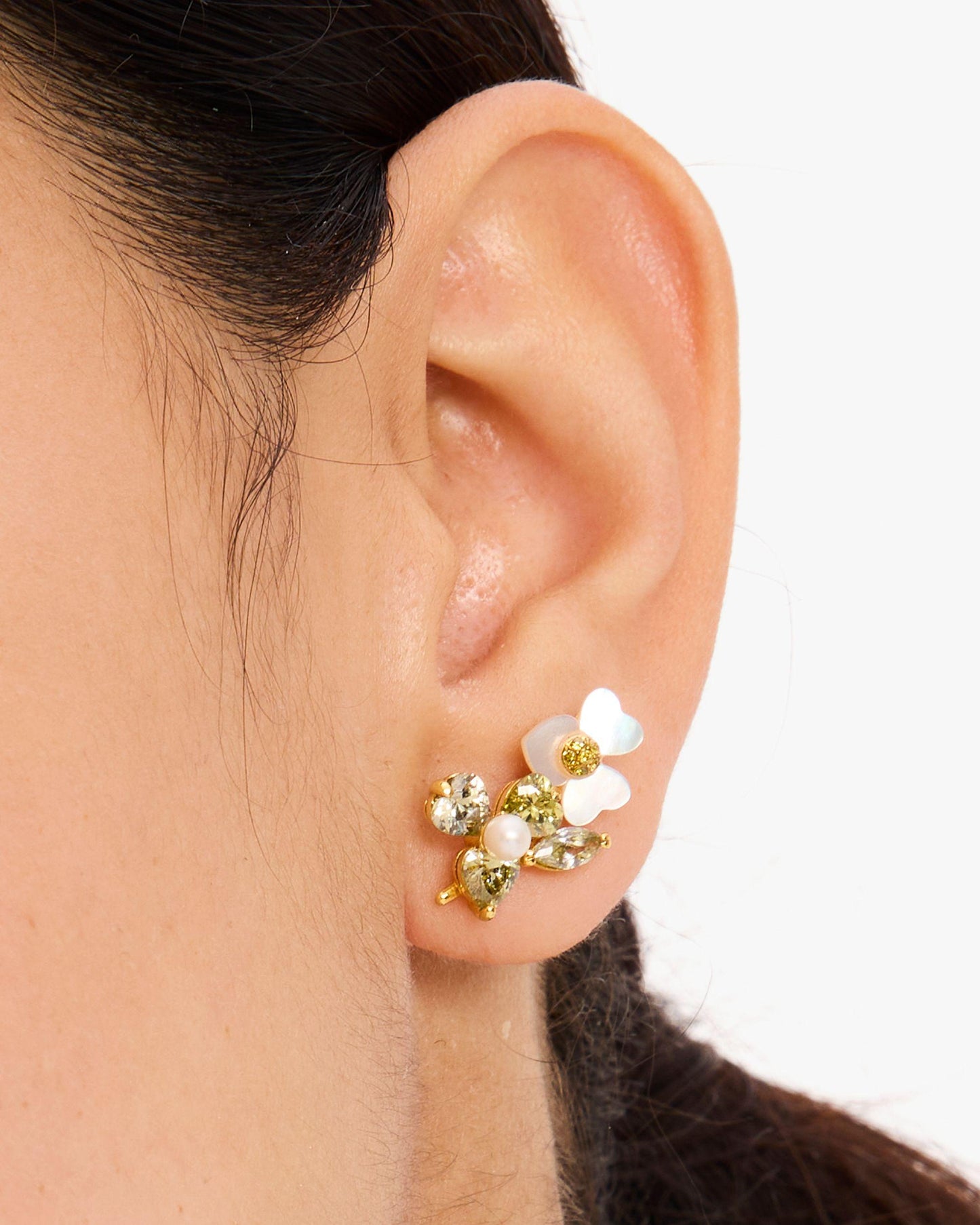 Precious Pansy Cluster Studs