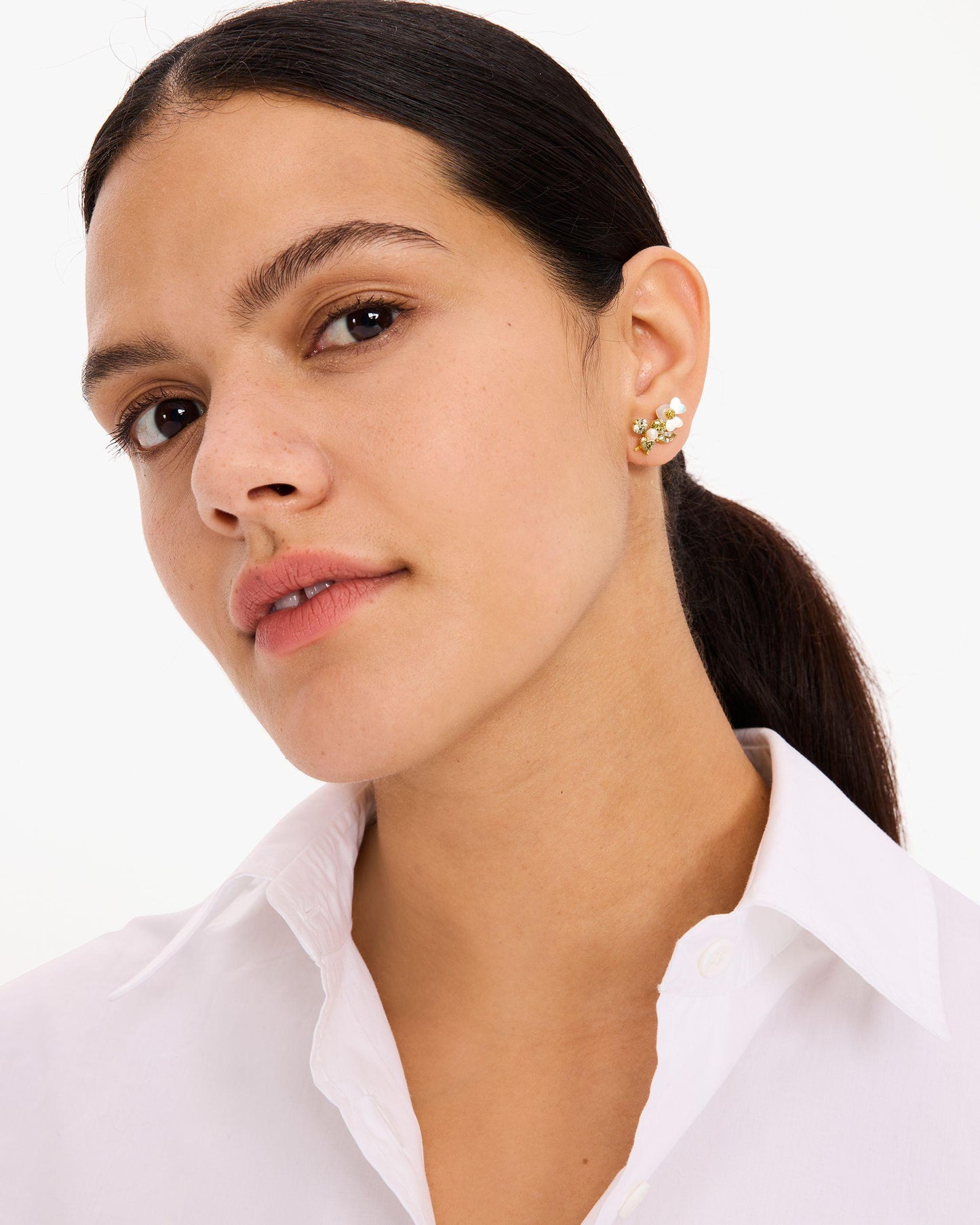 Precious Pansy Cluster Studs