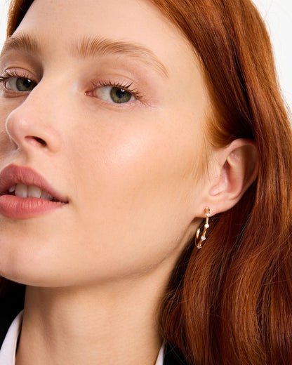 KJ409-Hint Of Shimmer Hoops-Clear/Gold