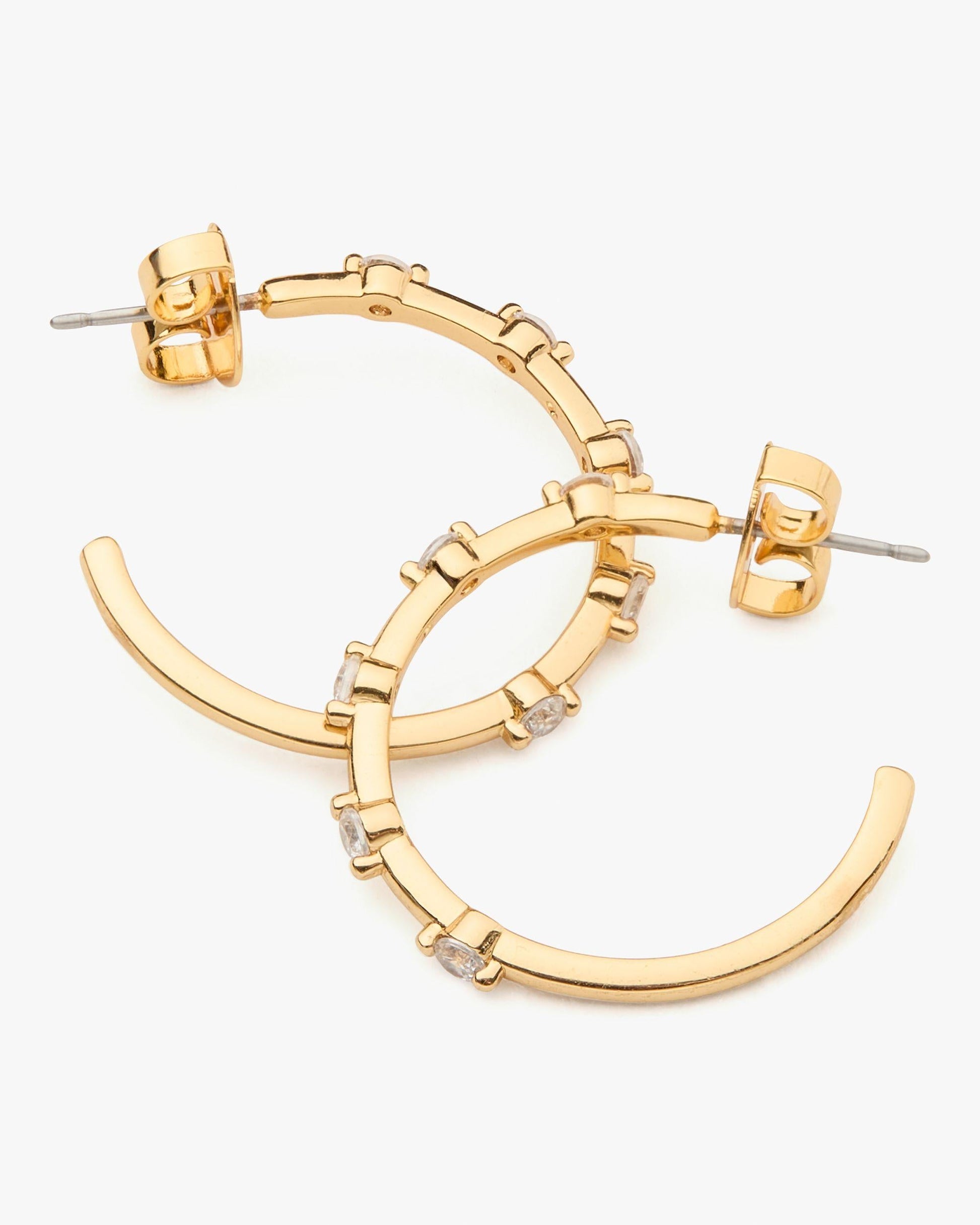 KJ409-Hint Of Shimmer Hoops-Clear/Gold