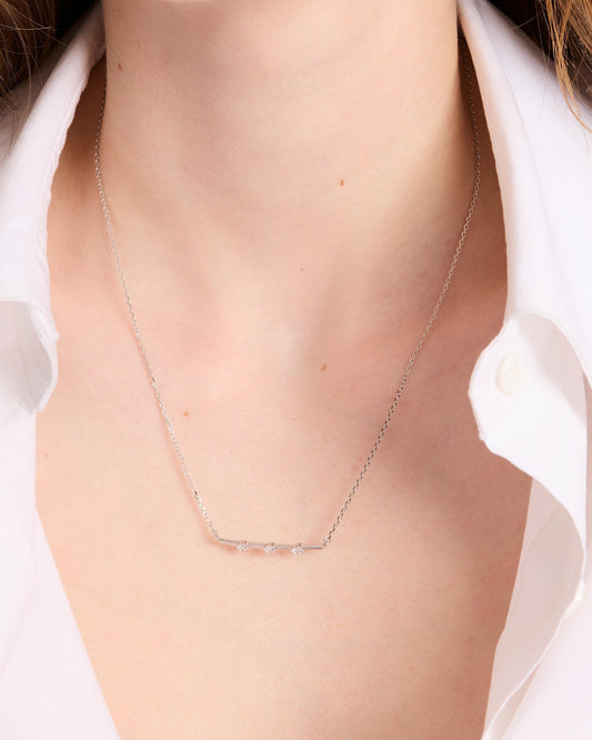 KJ413-Hint Of Shimmer Pendant-Clear/Silver