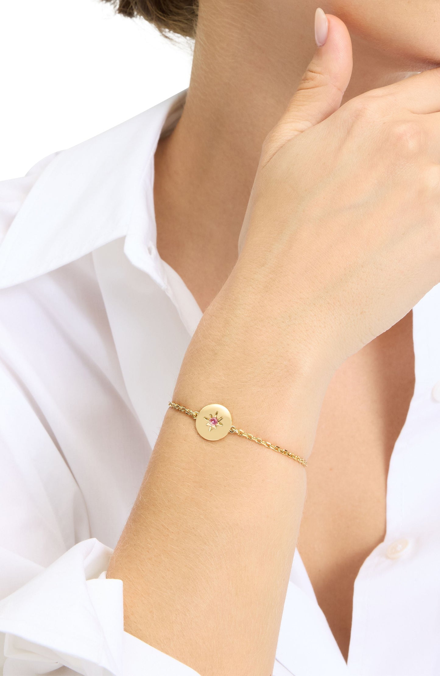 The Color Spark Collection Pink Peace Medallion Bracelet