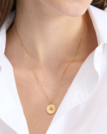 The Color Spark Collection Pink Peace Medallion Necklace