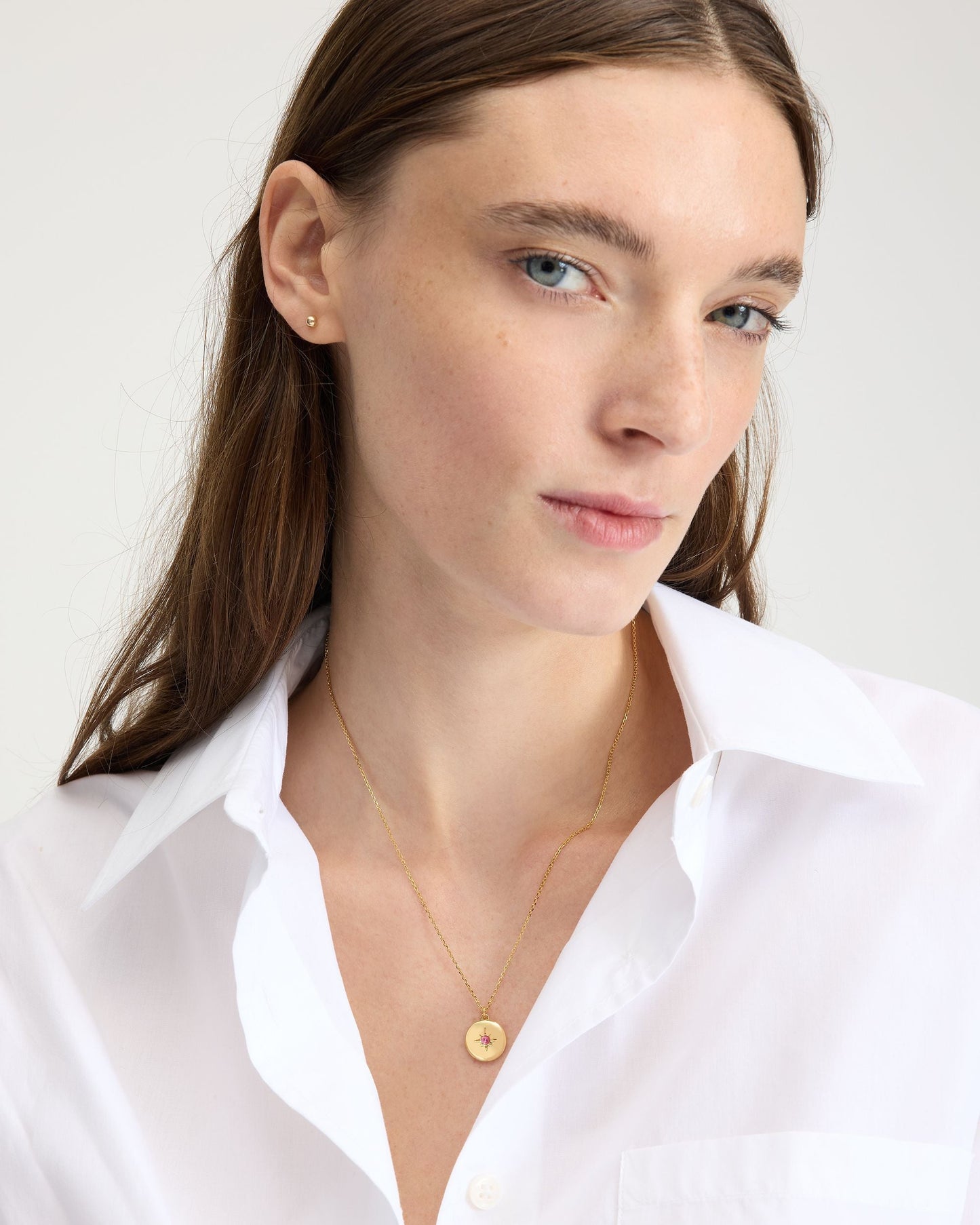 The Color Spark Collection Pink Peace Medallion Necklace