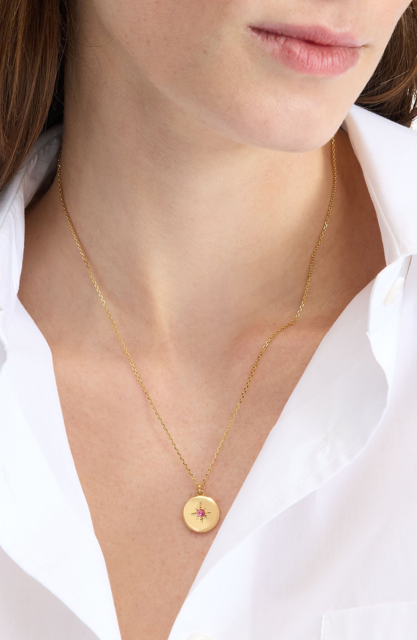 The Color Spark Collection Pink Peace Medallion Necklace