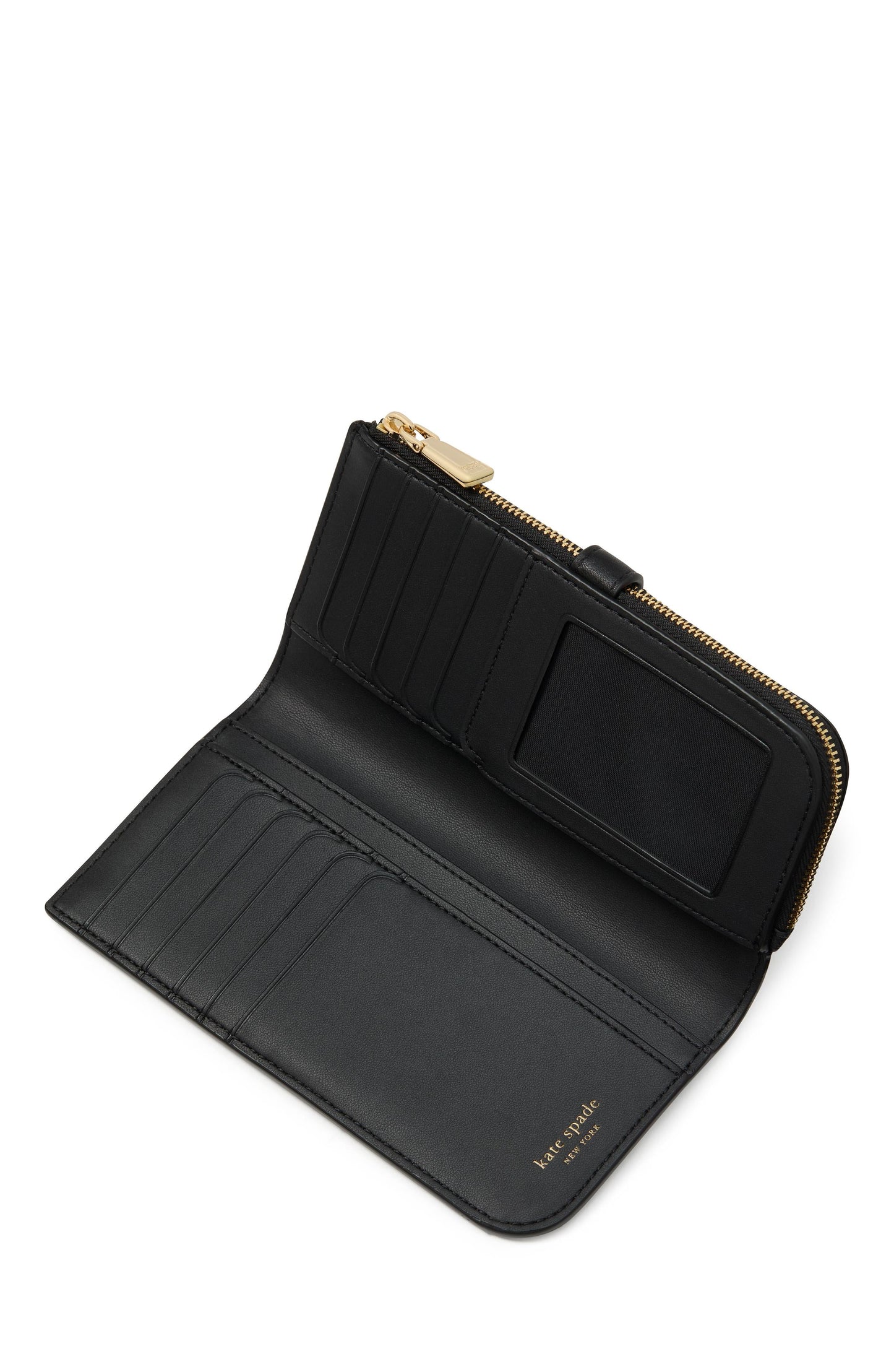 Deco Pebbled Leather Zip Slim Wallet