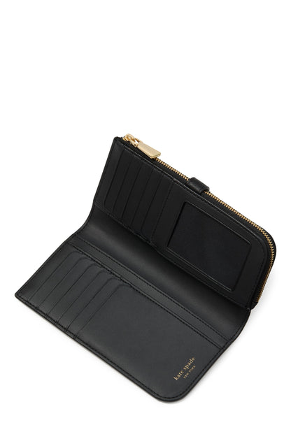 Deco Pebbled Leather Zip Slim Wallet