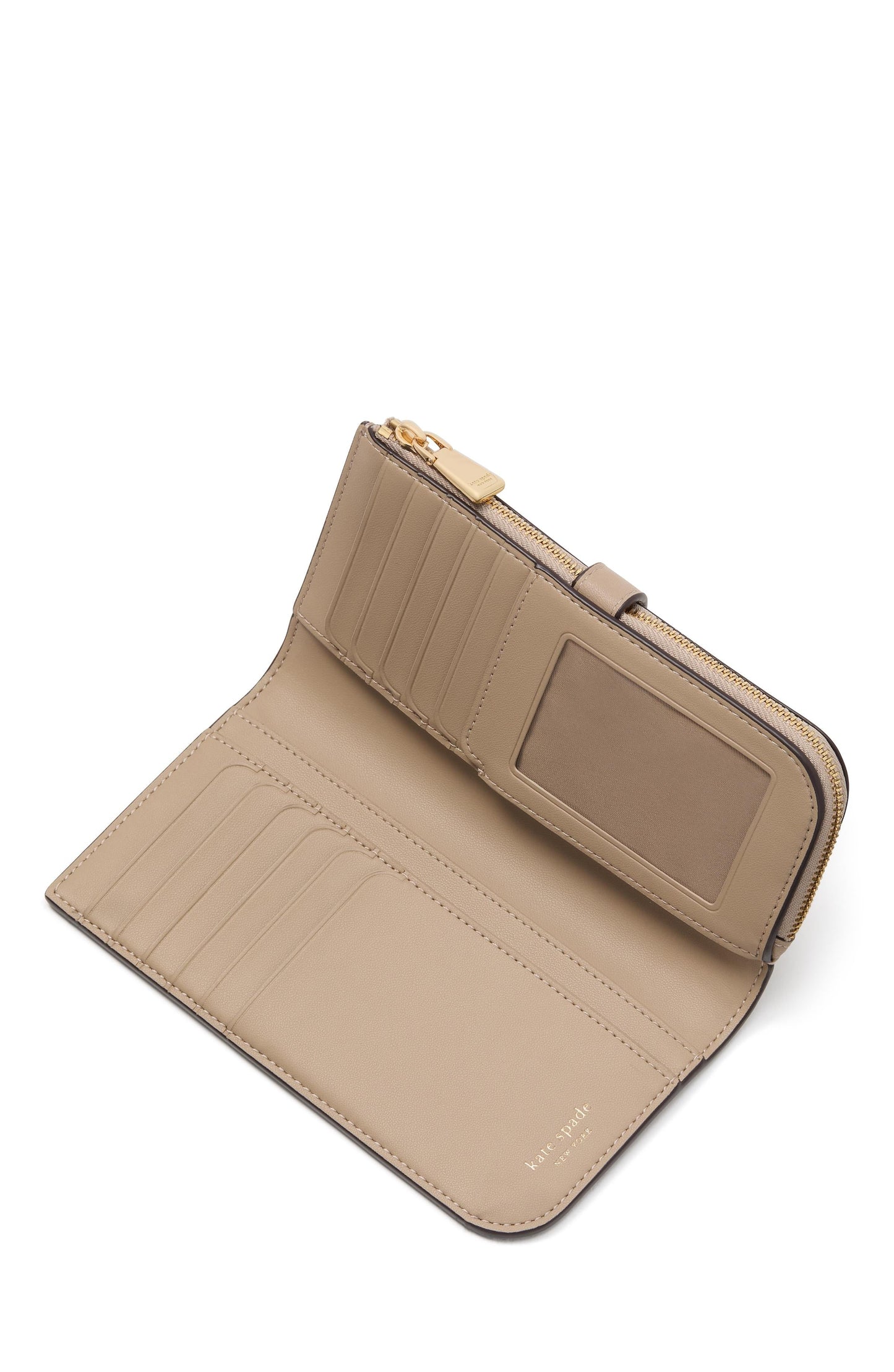 Deco Pebbled Leather Zip Slim Wallet