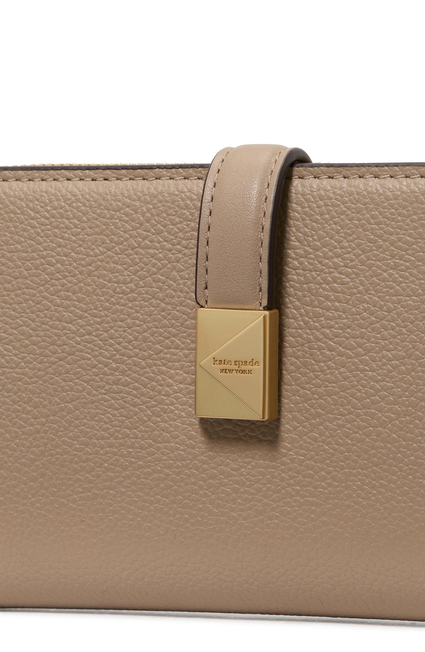 Deco Pebbled Leather Zip Slim Wallet