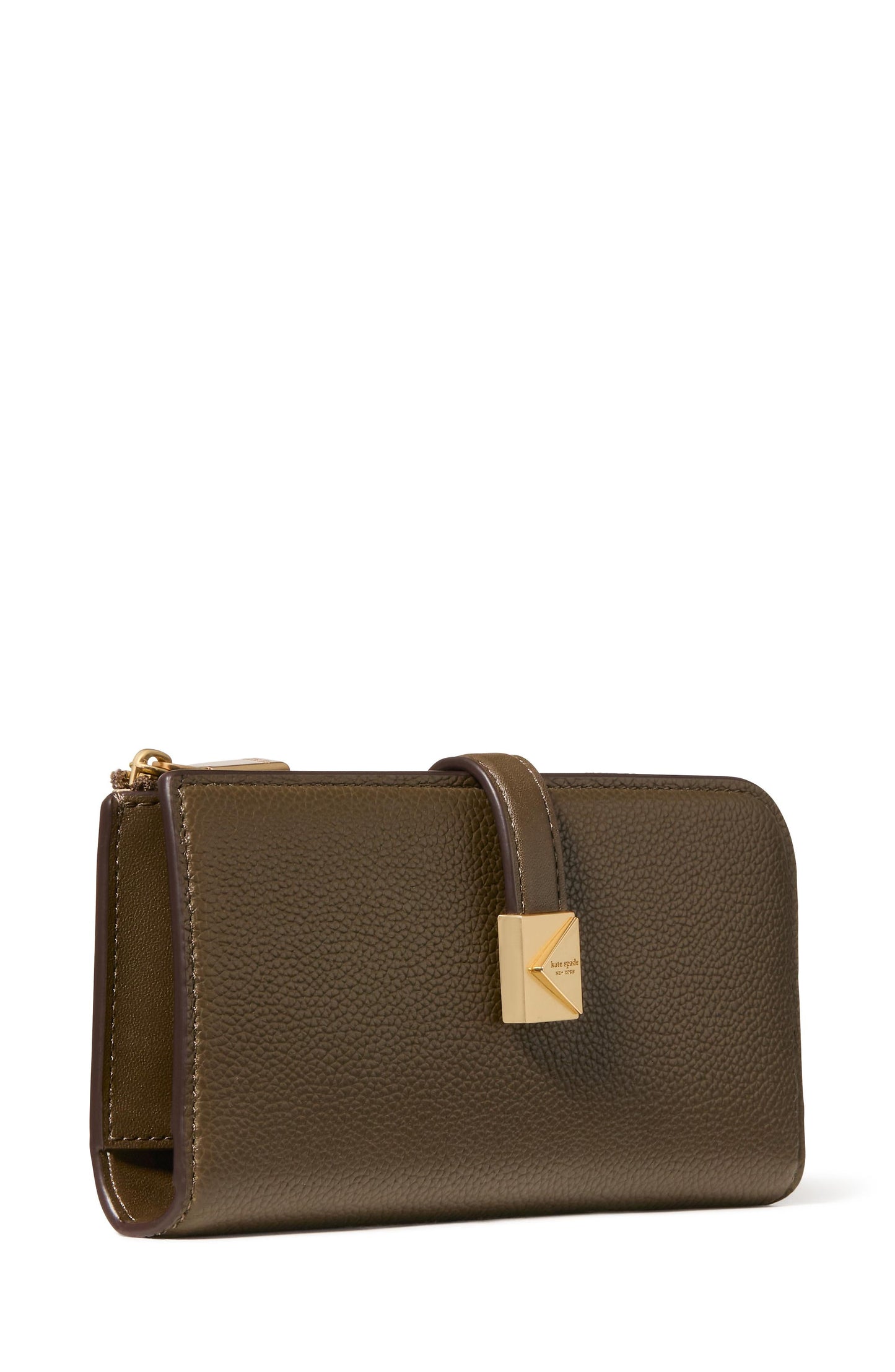 Deco Pebbled Leather Zip Slim Wallet