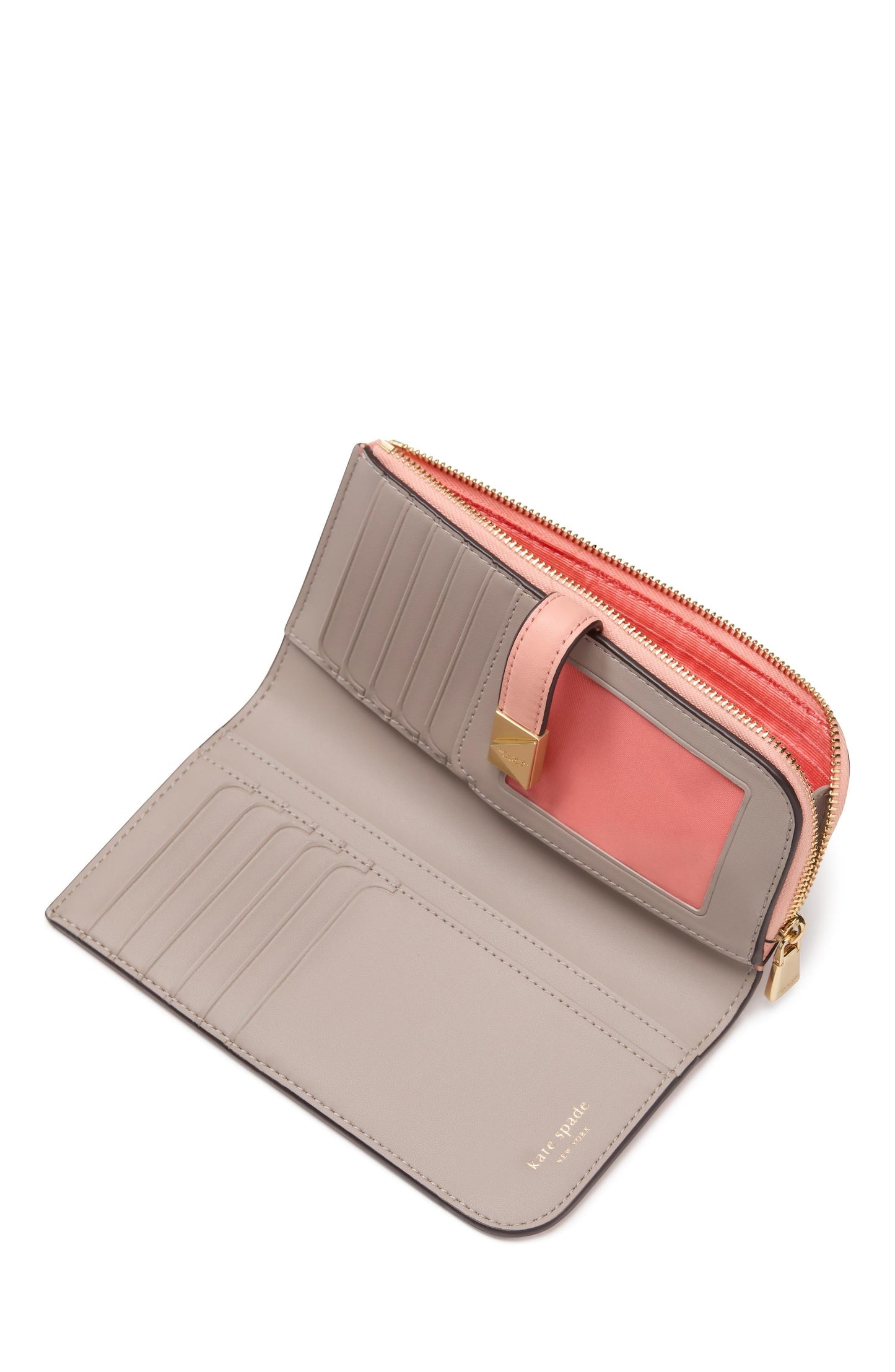 Deco Pebbled Leather Zip Slim Wallet