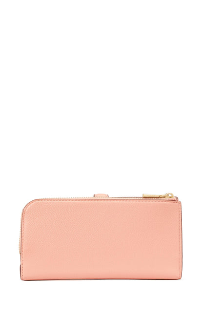 Deco Pebbled Leather Zip Slim Wallet