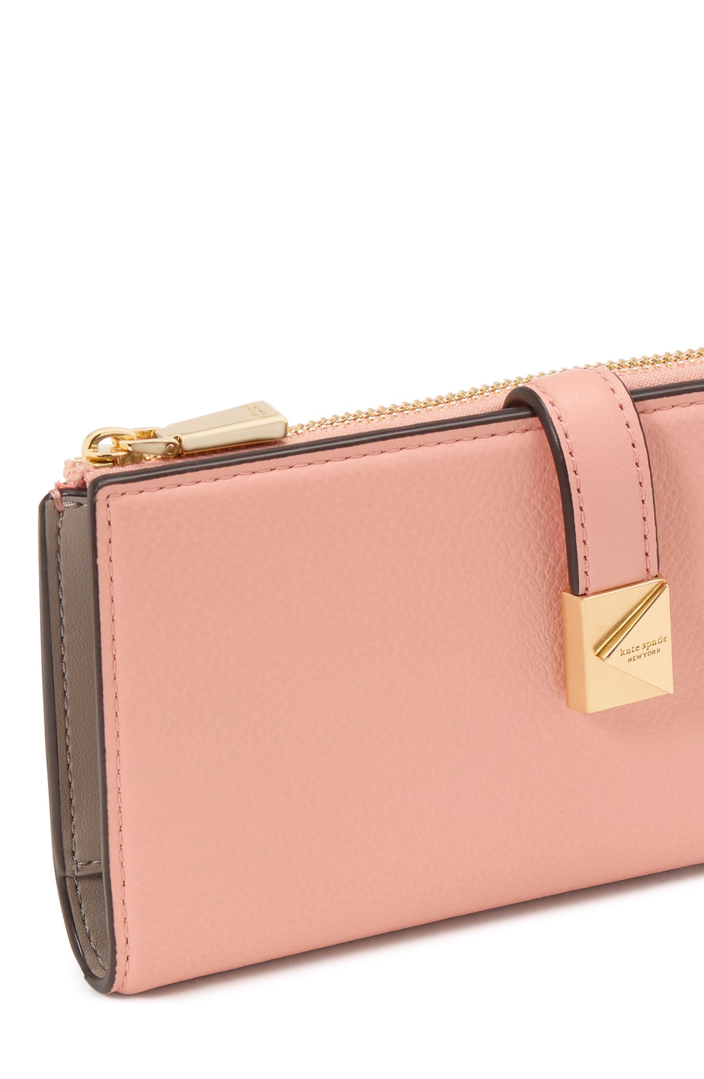 Deco Pebbled Leather Zip Slim Wallet