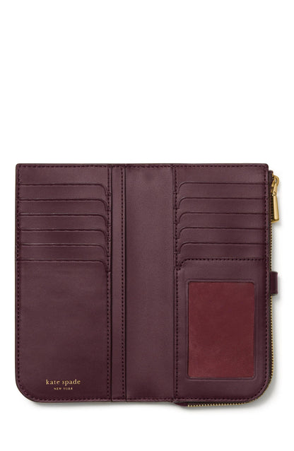 Deco Pebbled Leather Zip Slim Wallet