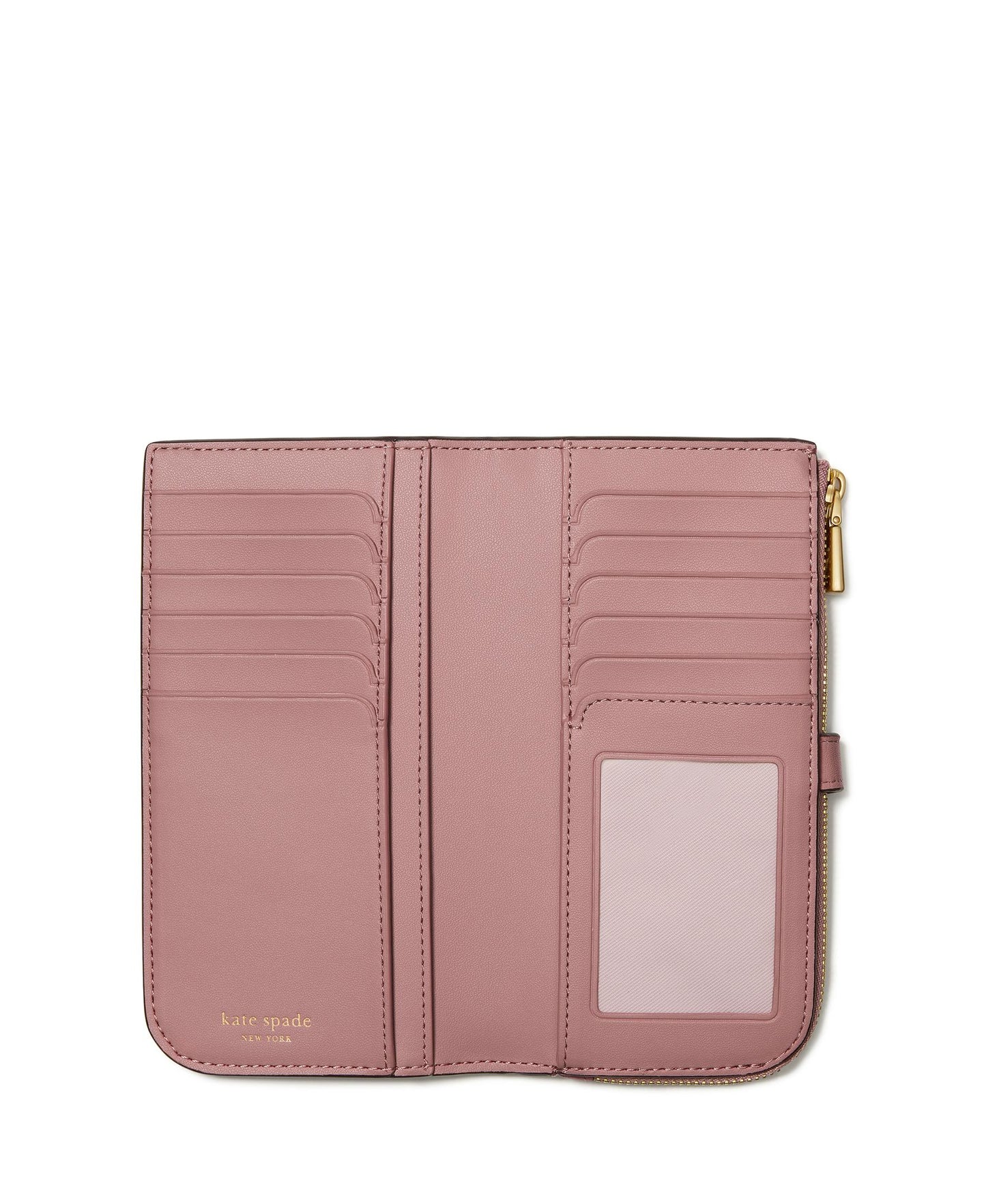 Deco Pebbled Leather Zip Slim Wallet