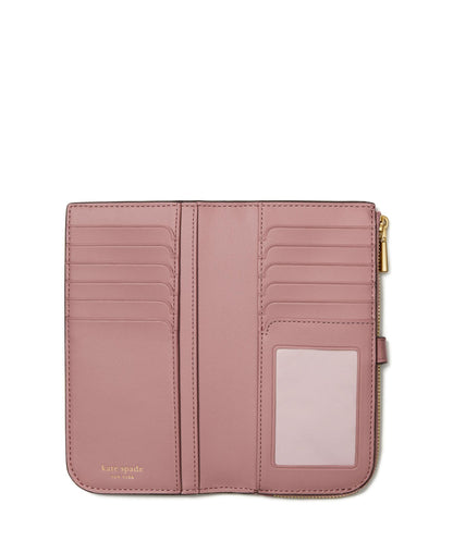 Deco Pebbled Leather Zip Slim Wallet