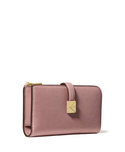Deco Pebbled Leather Zip Slim Wallet