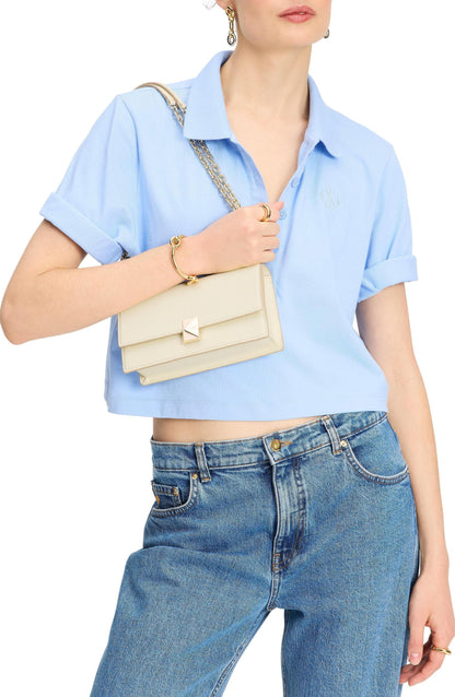 Deco Pebbled Leather Mini Flap Chain Crossbody