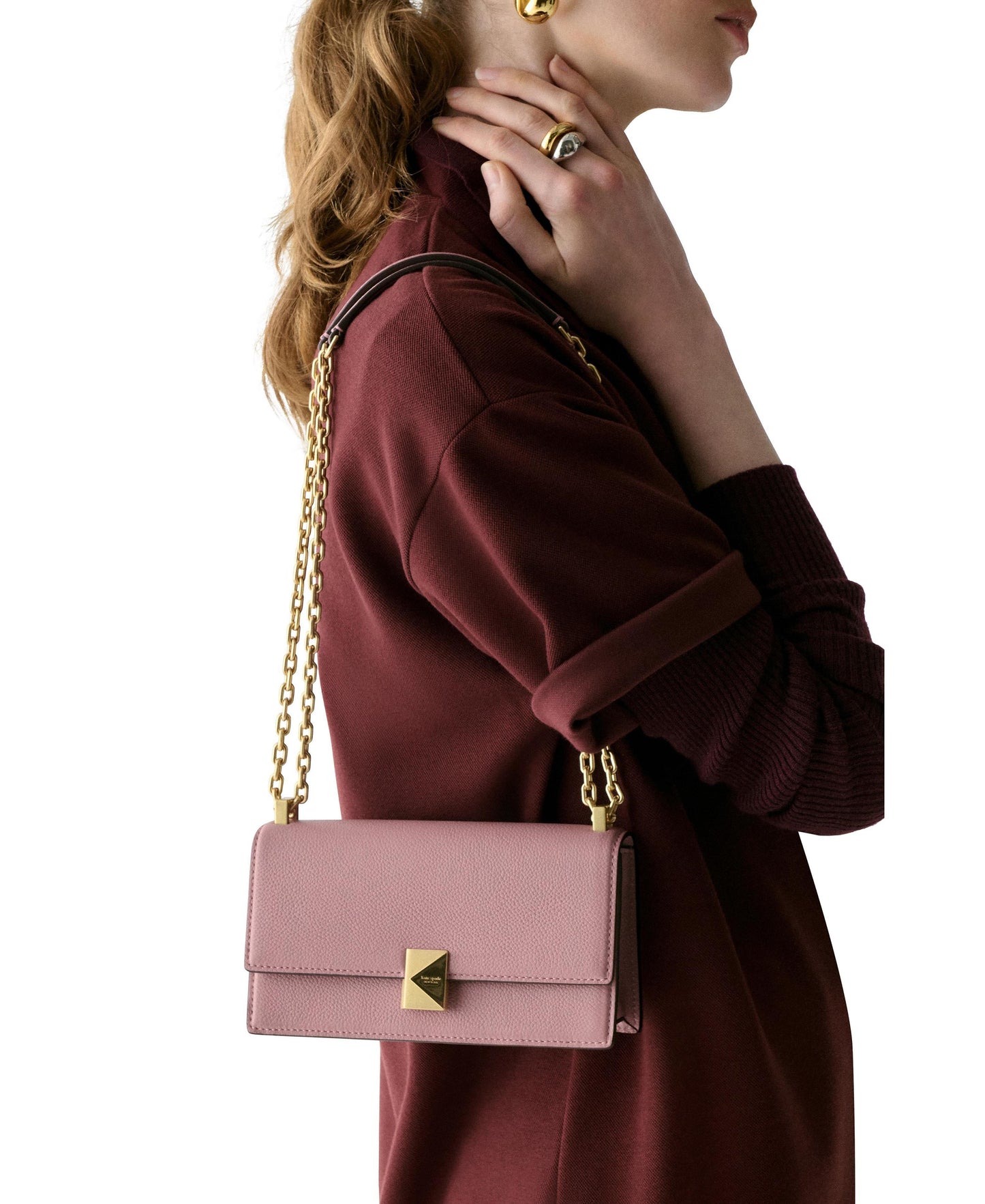 Deco Pebbled Leather Mini Flap Chain Crossbody