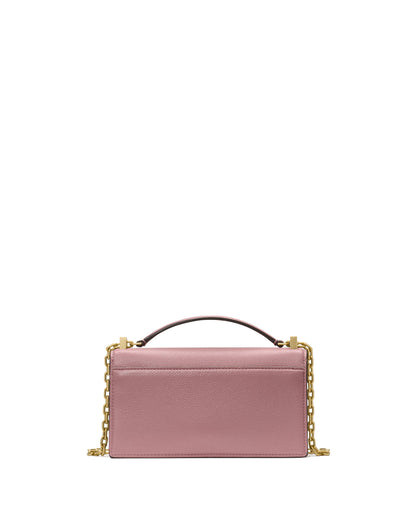 Deco Pebbled Leather Mini Flap Chain Crossbody