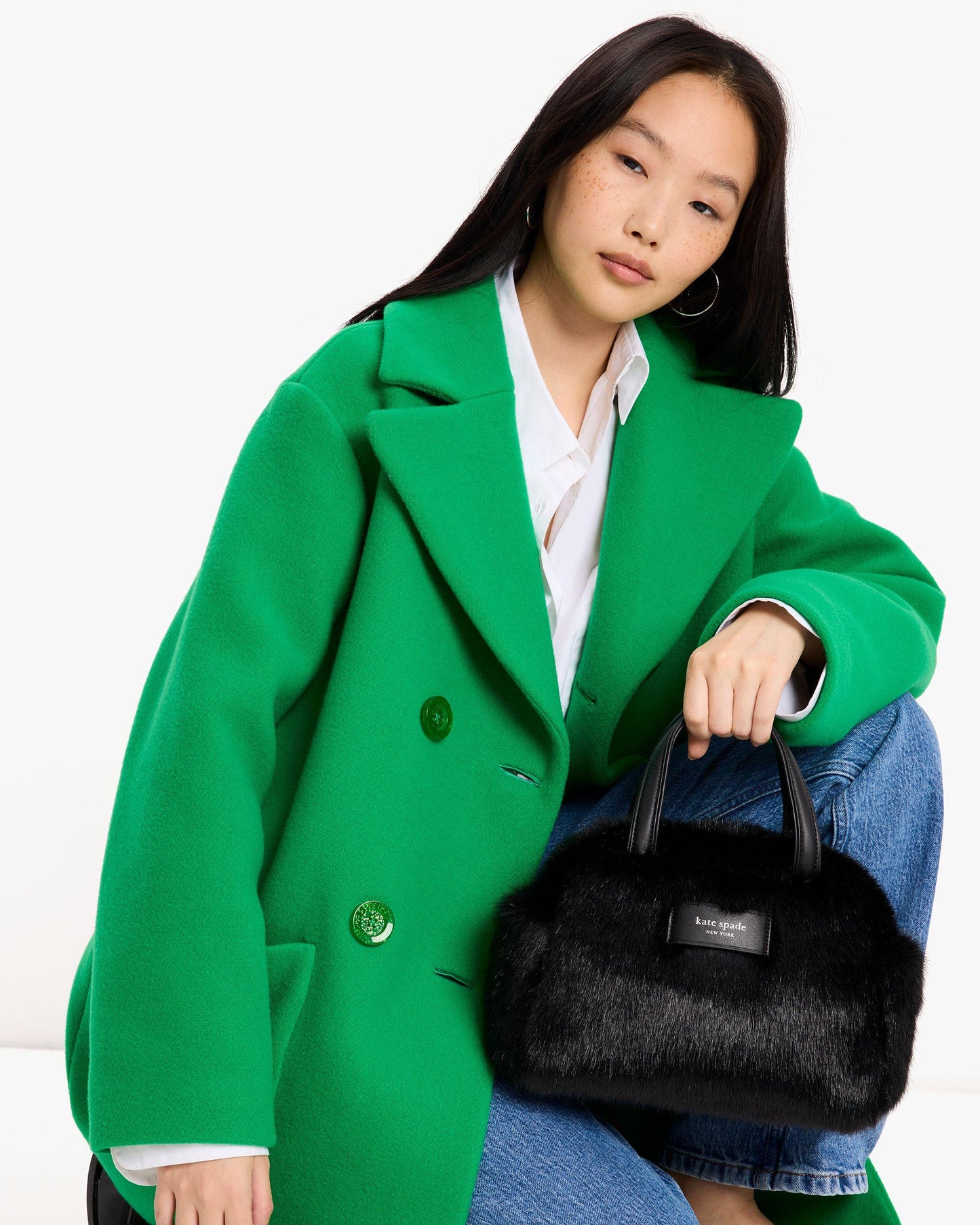 Puffed Faux Fur Satchel