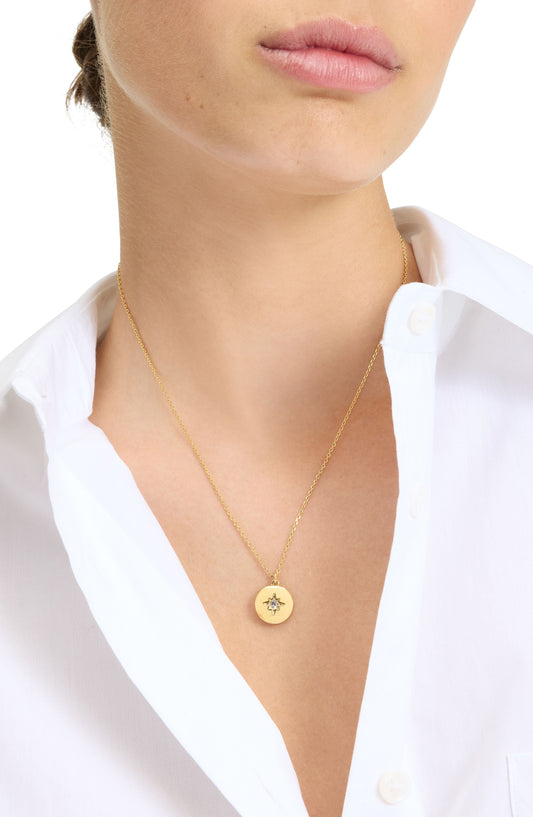 The Color Spark Collection Clear Inspire Medallion Necklace