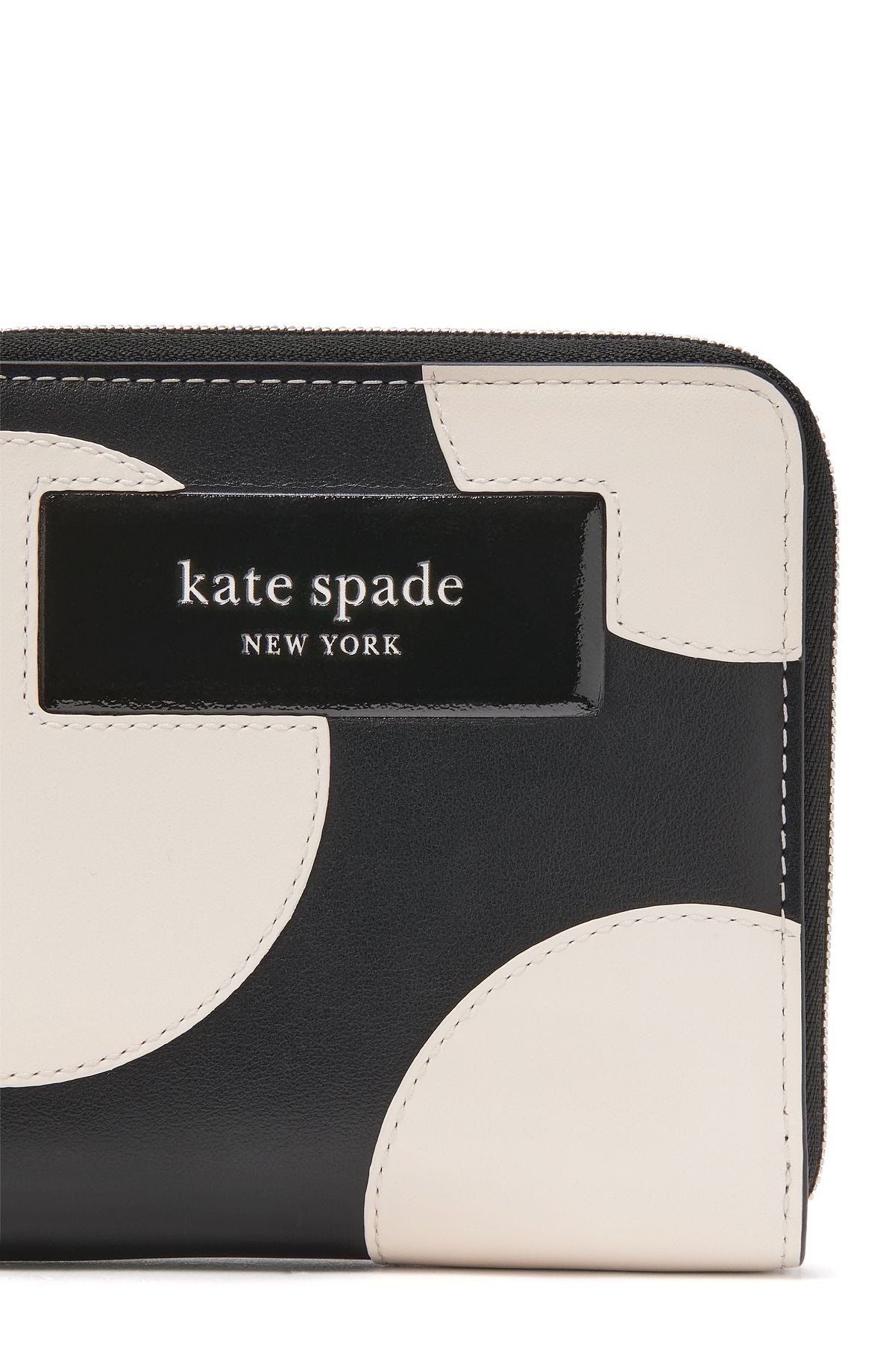 KJ888-Label Small Compact Webbed Wristlet-Black Multi