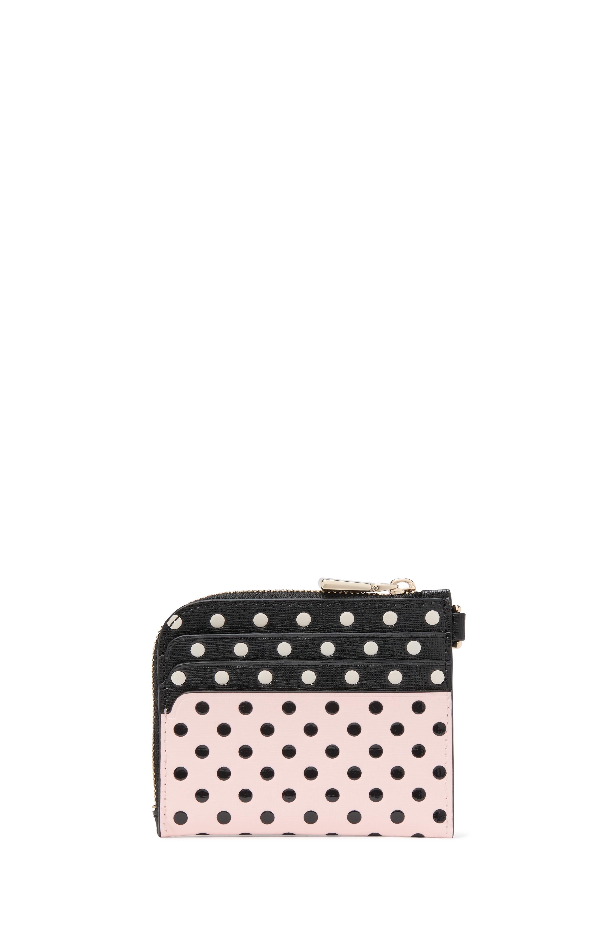 KJ892-Devin Breezy Dot Coin Card Case Wristlet-Black Multi