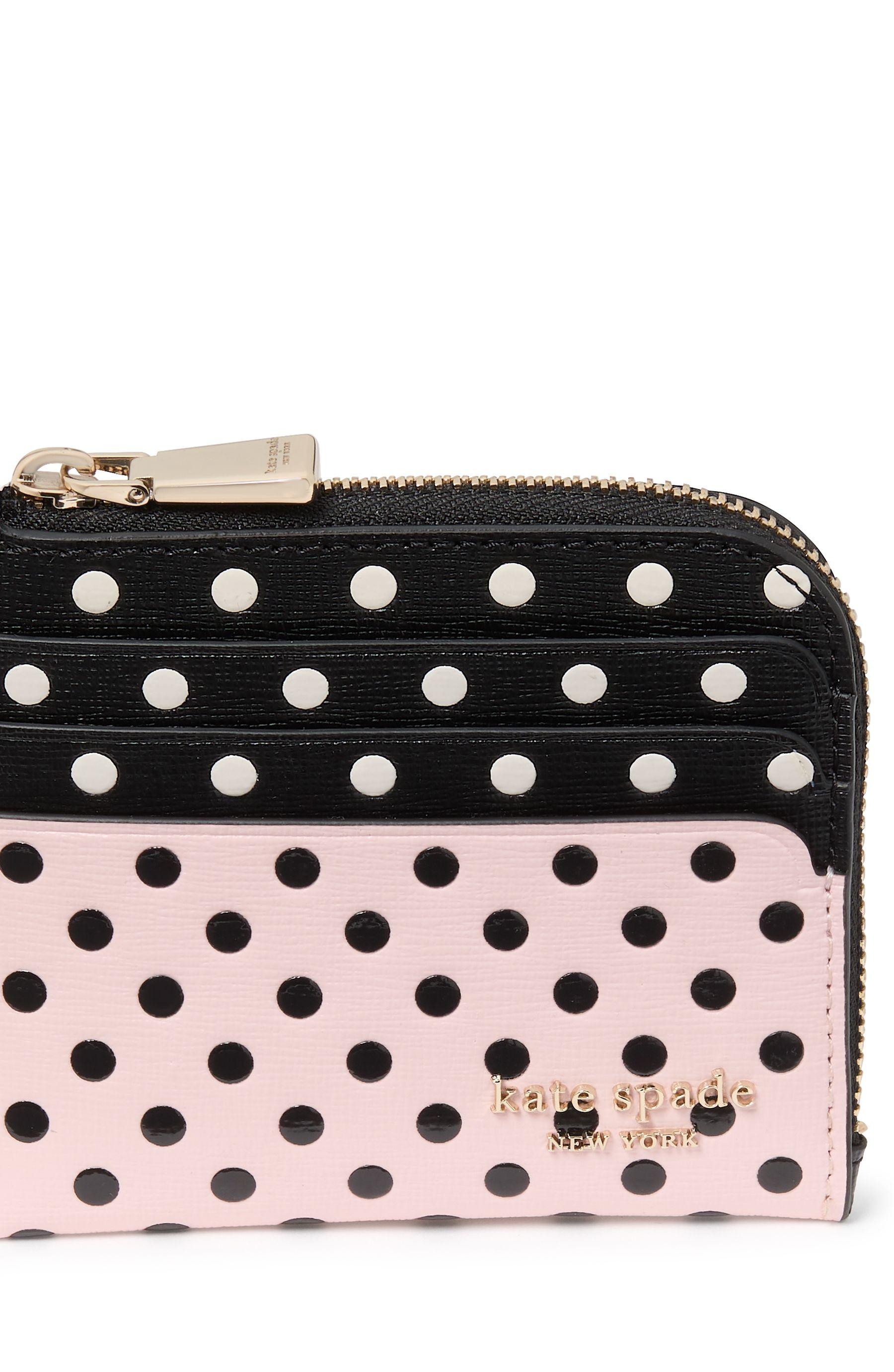 KJ892-Devin Breezy Dot Coin Card Case Wristlet-Black Multi