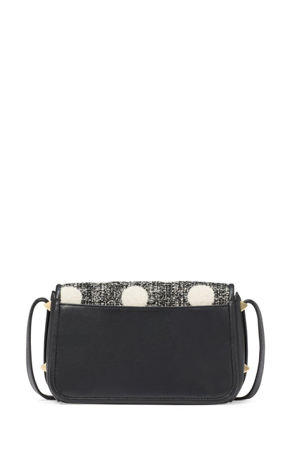 KJ908-Liv Dot Tweed Small Flap Crossbody-Black Multi