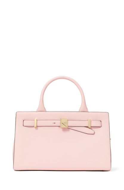 KJ927-Deco Color-Blocked Medium Satchel-Pastry Pink Multi