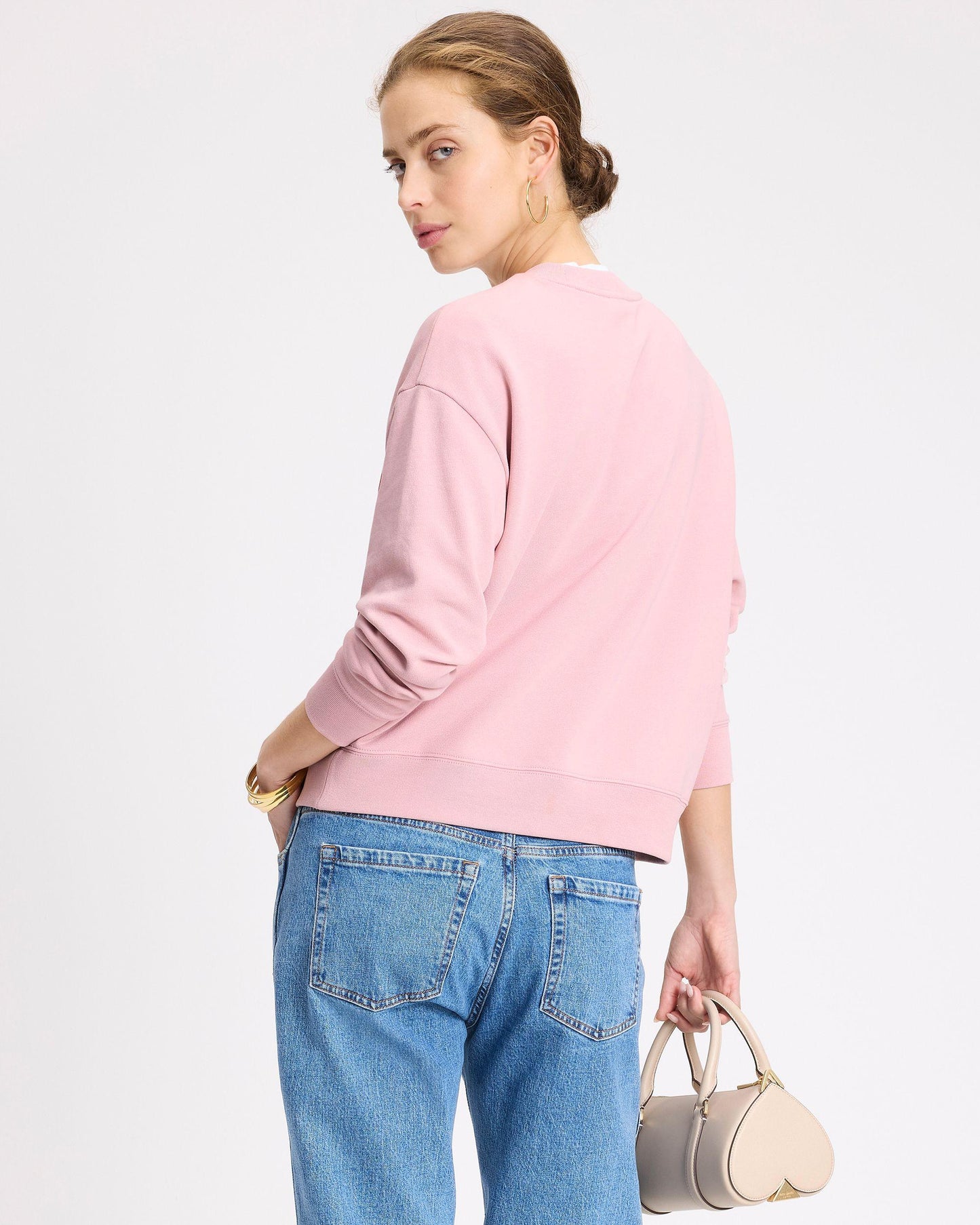 KK358-Heart Sweatshirt-French Rose