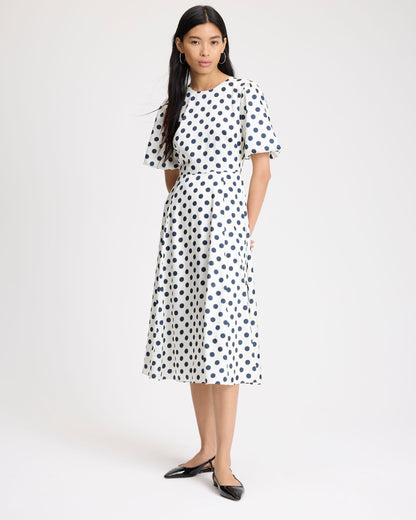 KK360-Breezy Dot Matinee Dress-Black/Cream