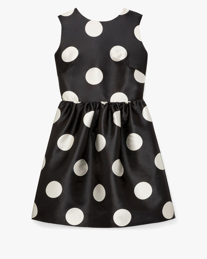Breezy Dot Fit-And-Flare Bow Dress