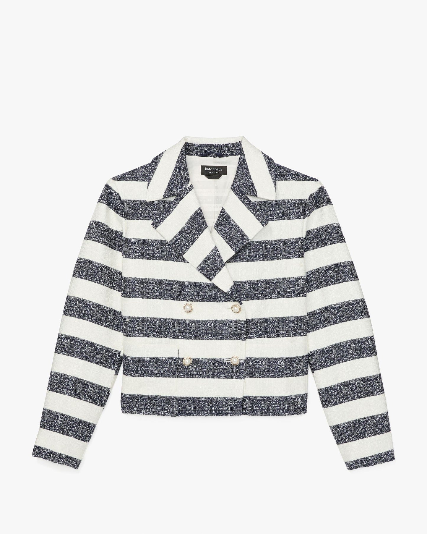 Sailor Stripe Tweed Moto Jacket