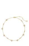 KK483-With All My Heart Pavé Scatter Necklace-Clear/Two Tone