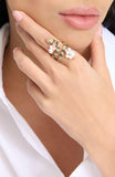 KK516-Shining Snake Statement Wrap Ring-Clear Multi