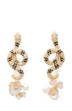 KK519-Shining Snake Statement Earrings-Clear Multi